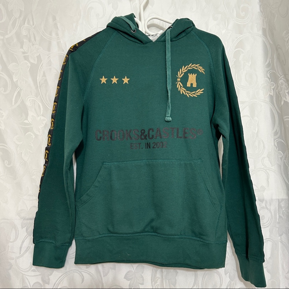 Crooks&Castles Dark Green Logo Vintage Hoodie